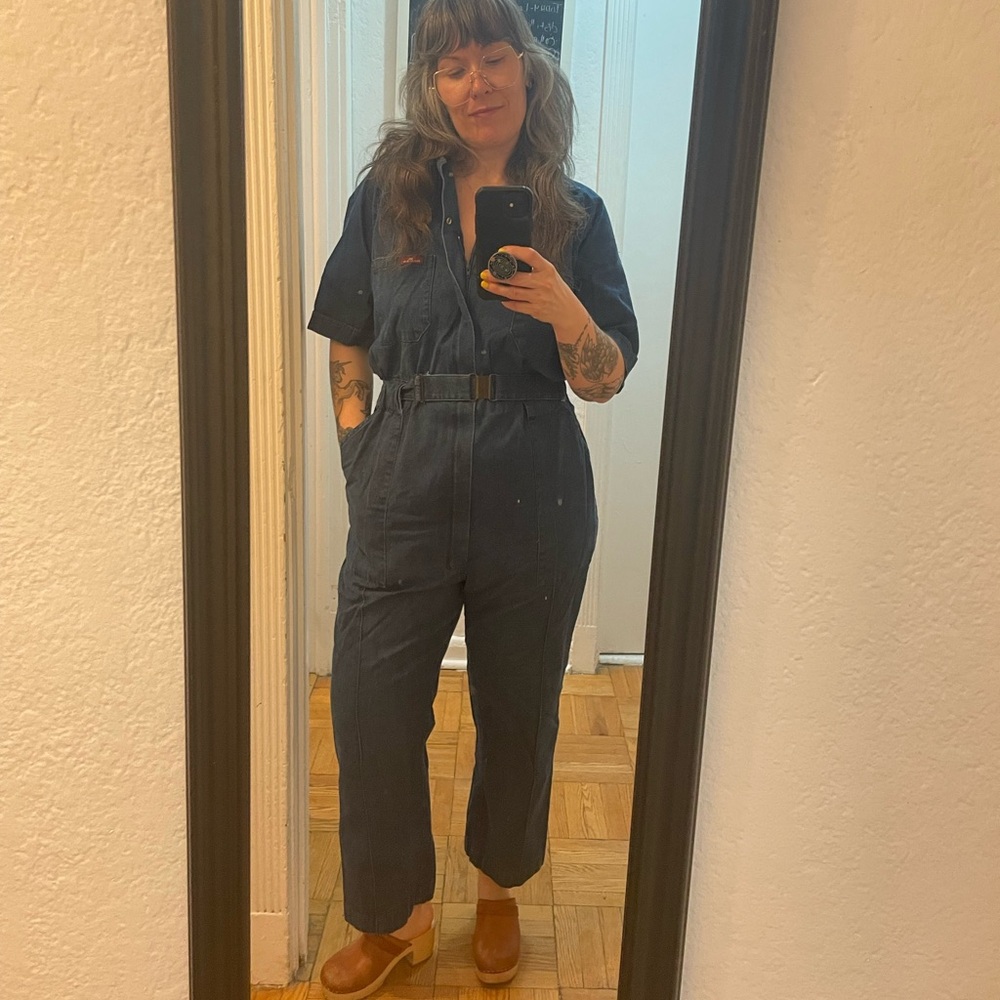 Vintage Parasuit Dark Blue Denim Jumpsuit